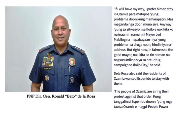 Pnp Chief Dela Rosa Saw Iloilo City Mayors Effort To Fight Illegal Drugs