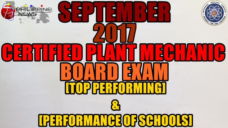 September 2017 Certified Plant Mechanic Top Performing