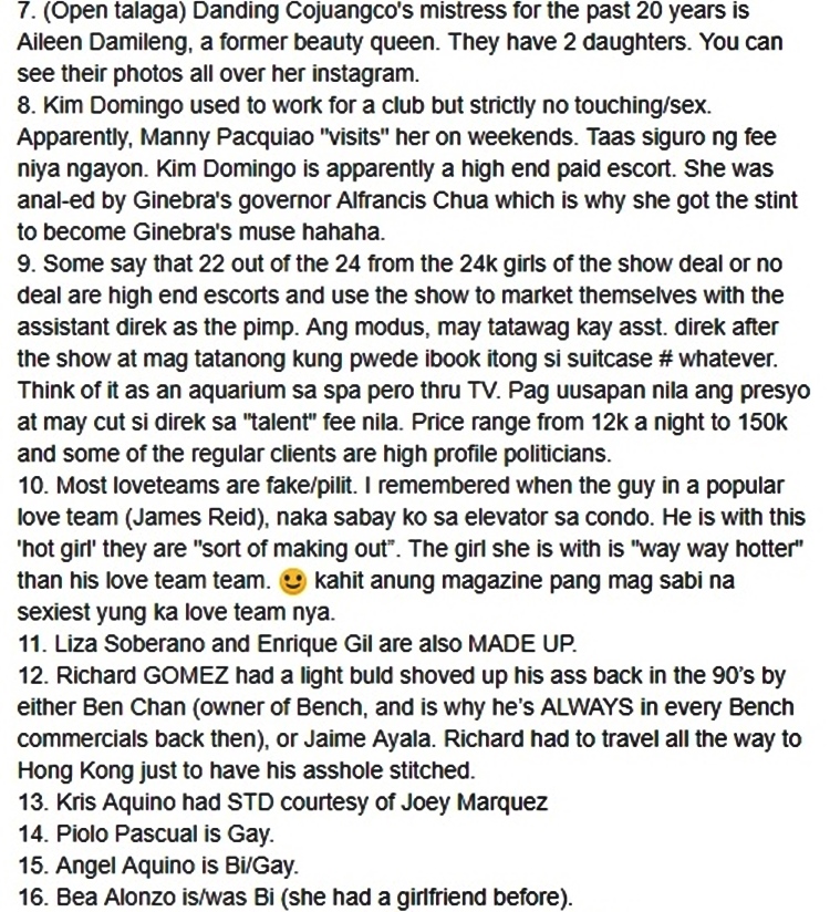 Philippines Showbiz Scandal Pinoy – Telegraph