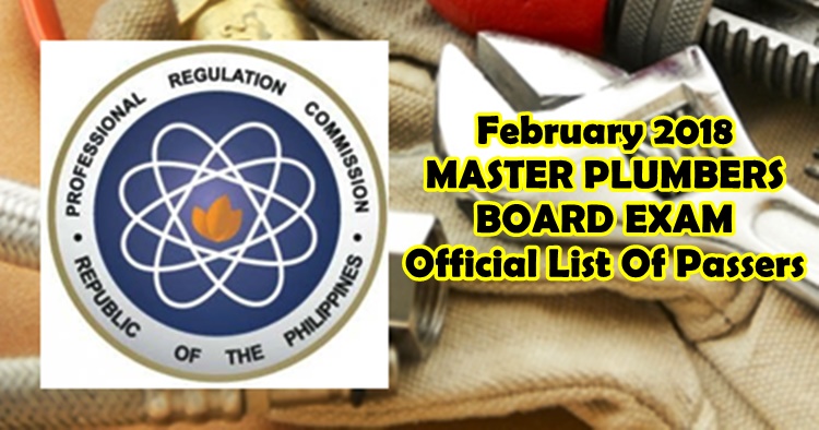 February 2018 Master Plumbers Board Exam