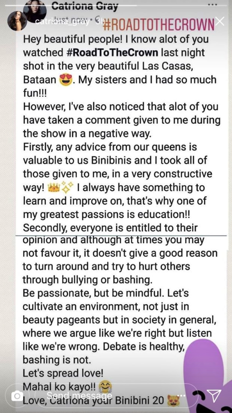 Catriona Gray's Answer To Bashing Of Netizens Shows What Kind Of ...