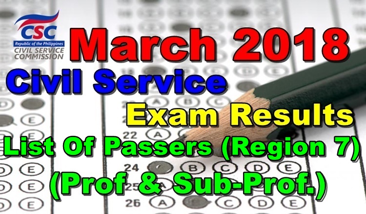 March 2018 Civil Service Exam