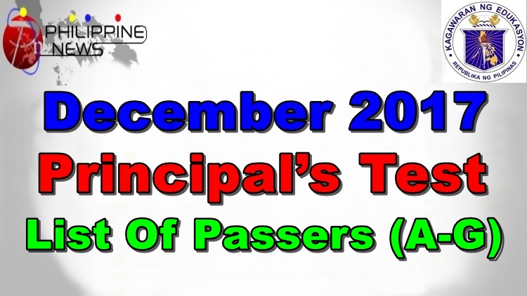 December 2017 Principal’s Test