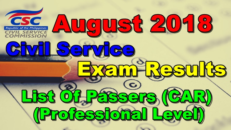 August 2018 Civil Service Exam Results