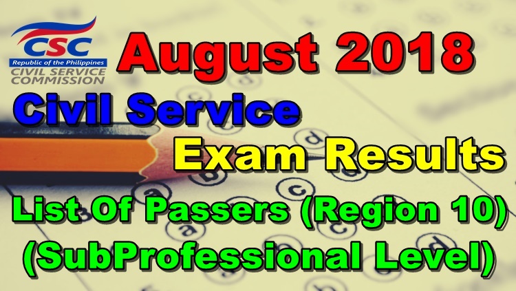 August 2018 Civil Service Exam Results