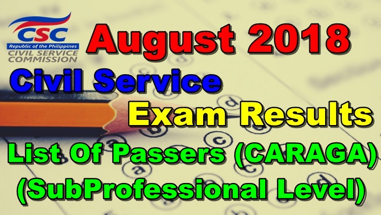 August 2018 Civil Service Exam Results