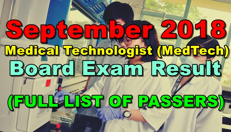 Medical Technologist (MedTech) Board Exam Result