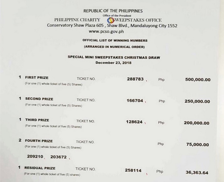 swertres lotto result december 23 2018