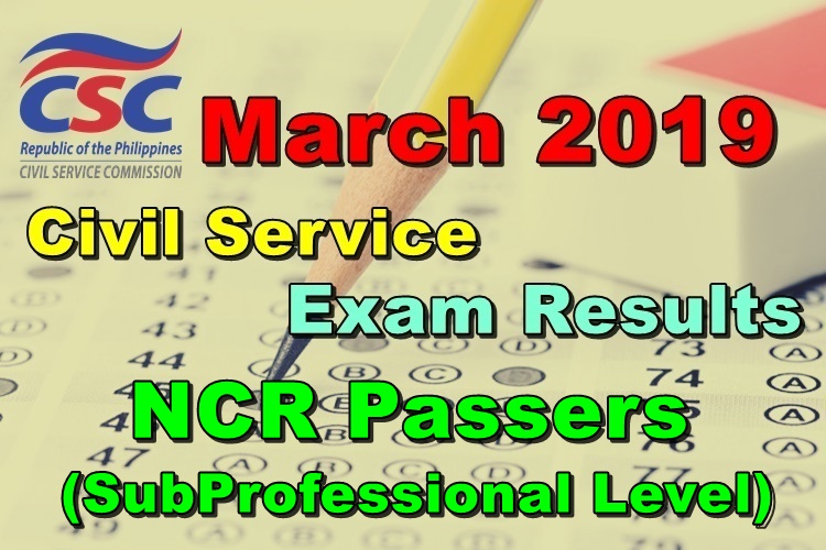 Civil Service Exam Results CSE PPT March NCR Passers Hot Sex