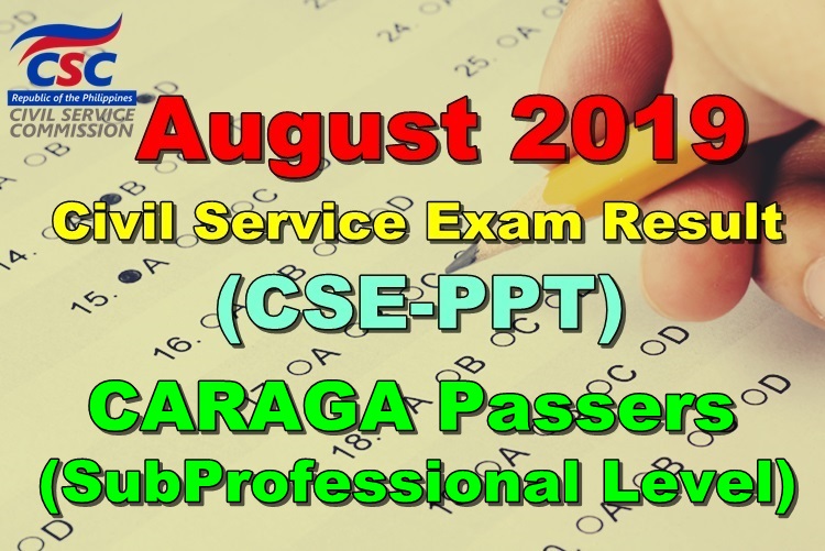 Civil Service Exam Result August 2019