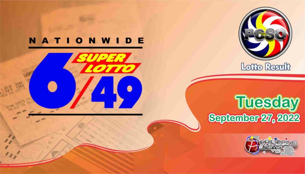 6/49 LOTTO RESULT Today, Tuesday, September 27, 2022 - Official PCSO ...