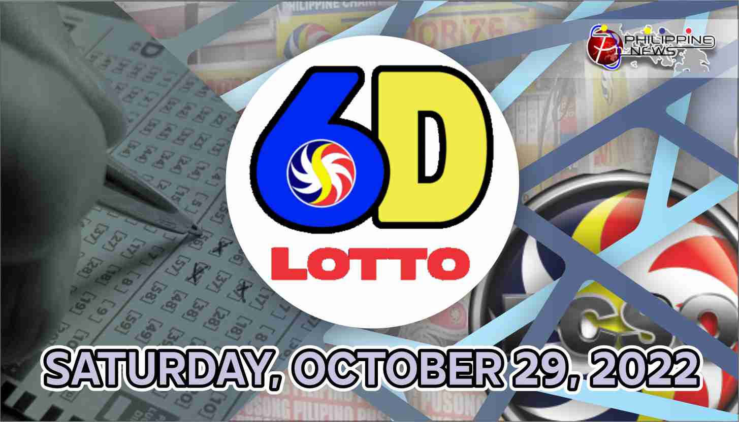 6D LOTTO RESULT Today Saturday October 29 2022 Official PCSO Lotto