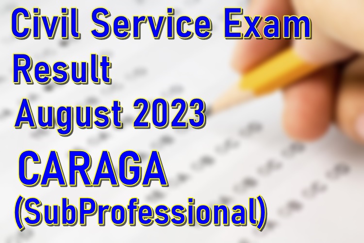 Civil Service Exam Result August 2023 CARAGA Passers SubProfessional