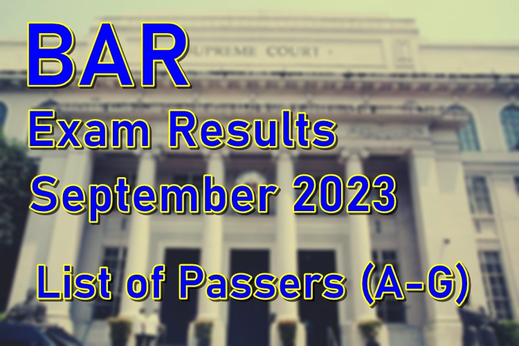 BAR Exam Results September 2023 List of Passers (AG) PhilNews