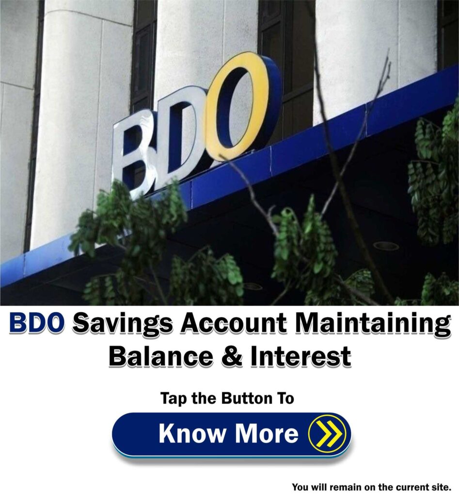 BDO Offers Savings Bank Accounts with Excellent Features & Benefits