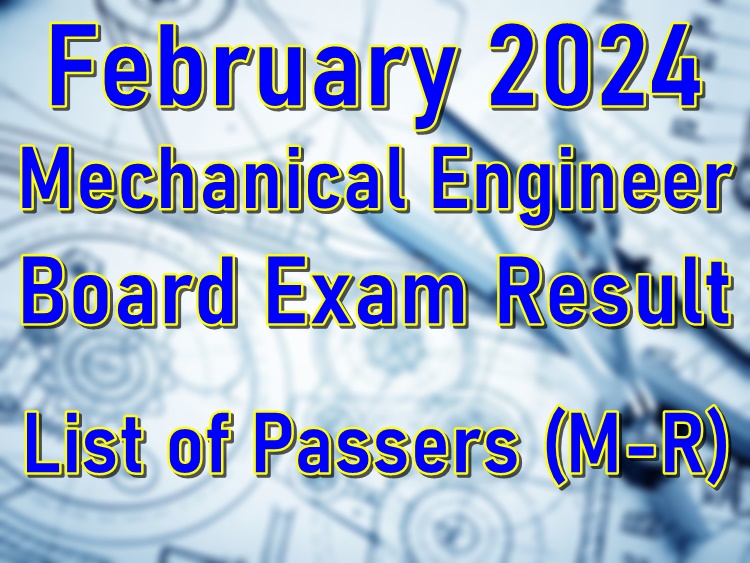 Mechanical Engineer Board Exam Result February 2024 List of Passers