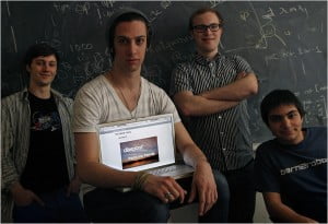 Ilya Zhitomirskiy (smiling at the back) with his Diaspora co-founders