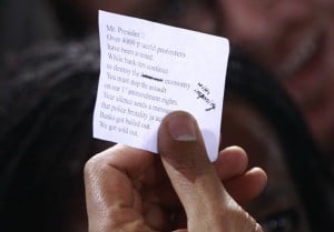 a note from an Occupy protester