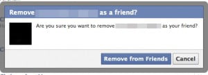 'unfriending a Facebook friend'