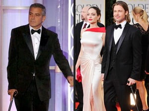 George Clooney and Brad Pitt for carrying a sleek black cane