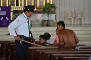 Security Guard Ordered Half-Naked Man