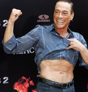 Van Damme, Jason Statham and Dolph Lundgren at Expendables