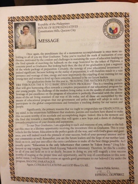 Rep. Edwin Olivarez Graduation Message Goes Viral 