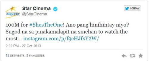 She's The One 100 million