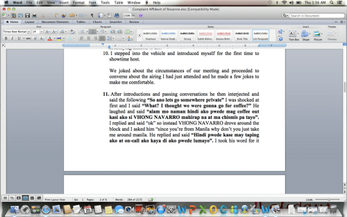 Roxanne Cabañero Acosta’s Complaint Affidavit Released (Photos) Roxanne Cabañero Acosta’s Complaint Affidavit