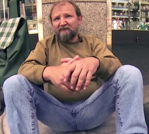 Homeless Man & German Students