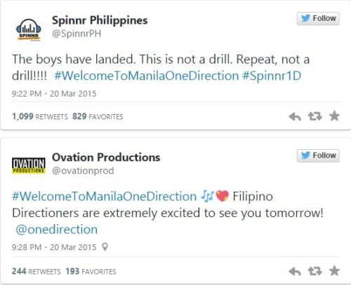 One Direction Tweets