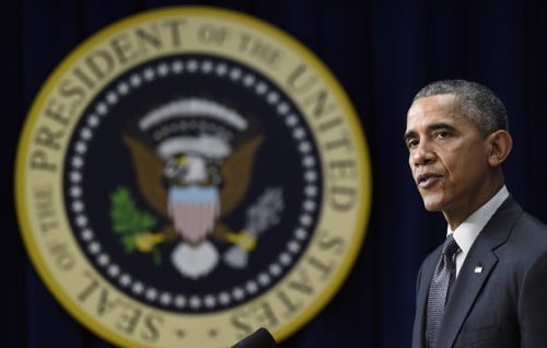 President Barack Obama speaks in Washington Thursday, Dec. 10, 2015, in Washington. While the White House condemns Donald Trump's call for a ban on Muslim immigrants, President Barack Obama may only have himself to blame if a President Trump ever tries to put his plan into action. (AP Photo/Susan Walsh)