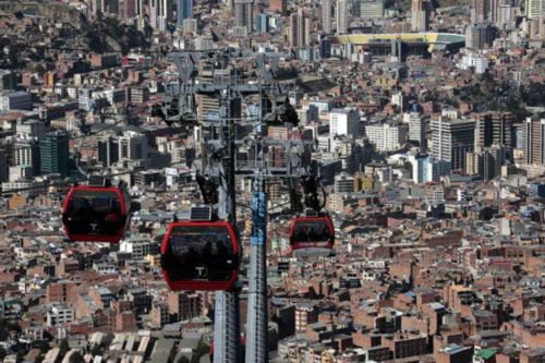 Cable cars in Bolivia. Bolivia has the largest urban cable car system in the world. Reuters