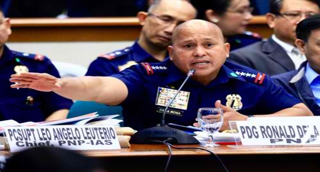 Police Director Gen. Ronald Dela Rosa during the Senate investigation on extra-judicial killings.