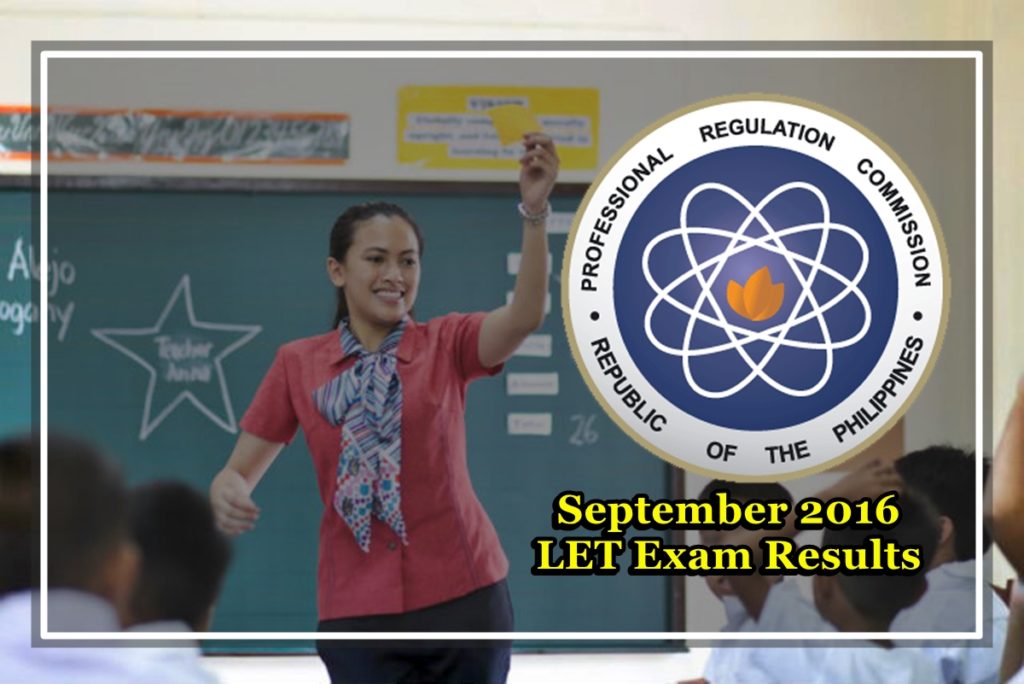 September 2016 LET Exam Results Elementary Level Top 10 Passers
