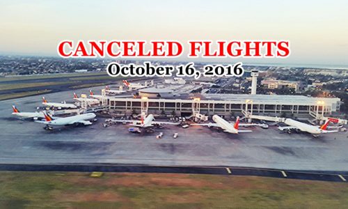 Canceled Flights For October 16, 2016