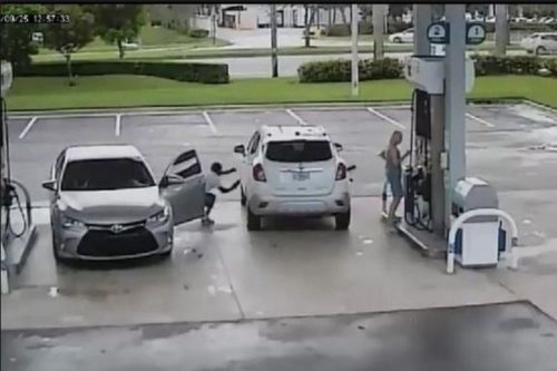 Man Caught On Video Stealing From A Woman's Car As She Pumps Gas
