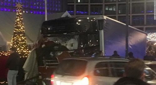 A truck plowed into the Berlin Christmas market