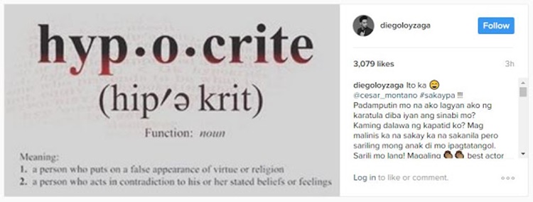 Actor Diego Loyzaga Slams His Father Cesar Montano On Instagram