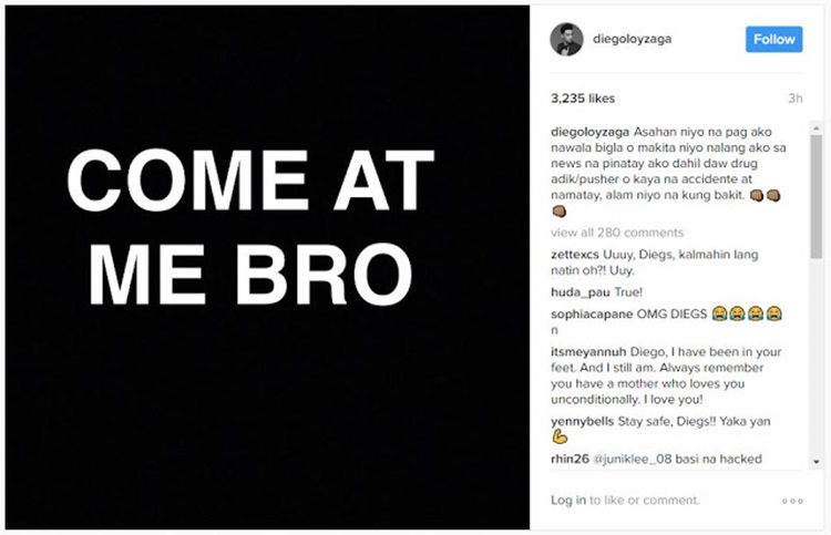 Actor Diego Loyzaga Slams His Father Cesar Montano On Instagram