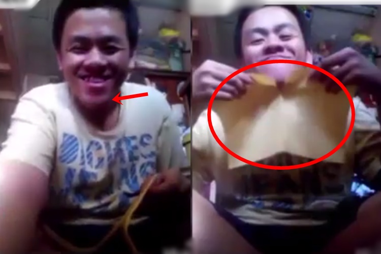 Human Scissor Chin Cut Paper