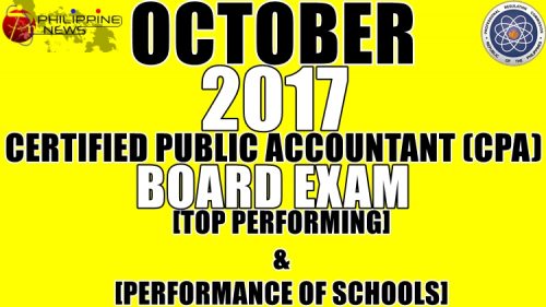 October 2017 CPA Board Exam Top Performing & Performance of Schools