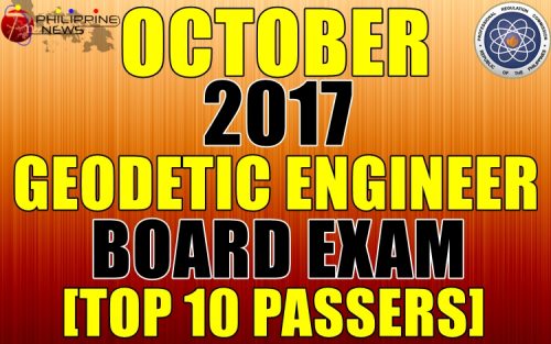 October 2017 Geodetic Engineer Board Exam Top 10