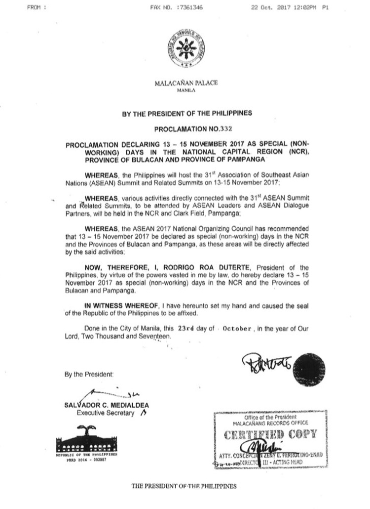 Special Non-Working Days