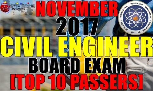 November 2017 Civil Engineer Board Exam Top 10