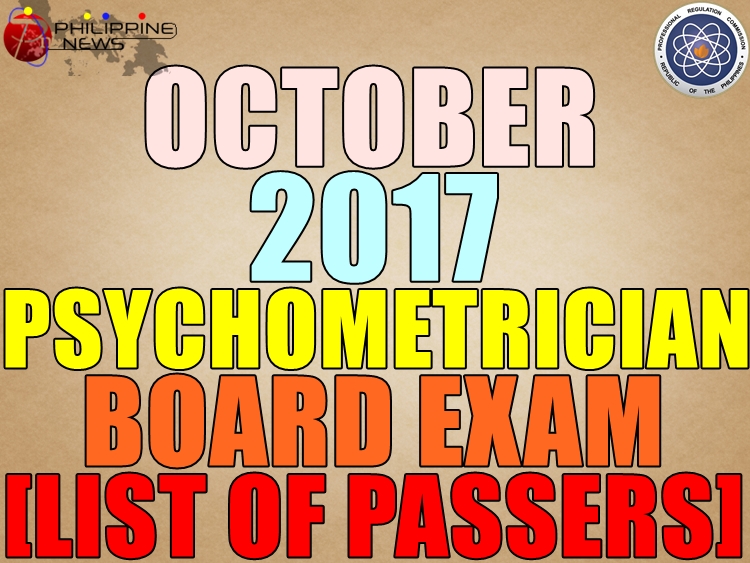Prc Results October 2017 Psychometrician Board Exam - 