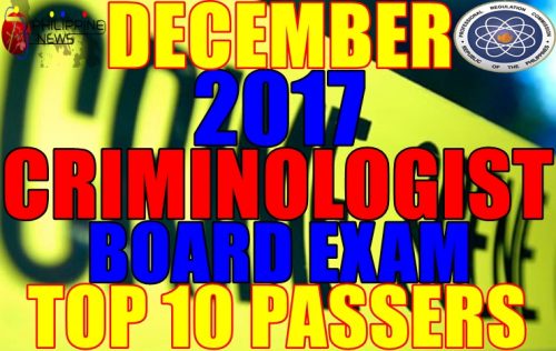 Top Passers December Criminologist Board Exam Topnotcher