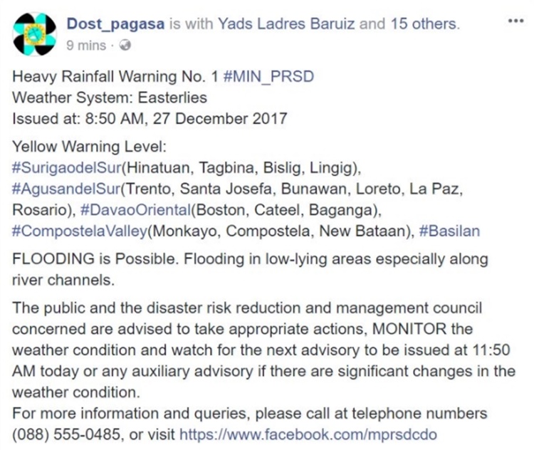 Heavy Rainfall Warning