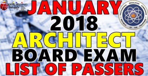 January 2018 Architect Board Exam Results