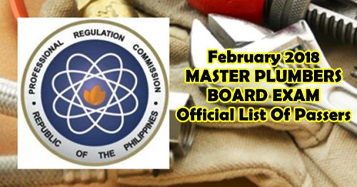 February 2018 Master Plumbers Board Exam